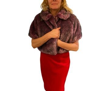 Monnalisa Purple Faux Fur Shrug / Cropped Jacket Size S